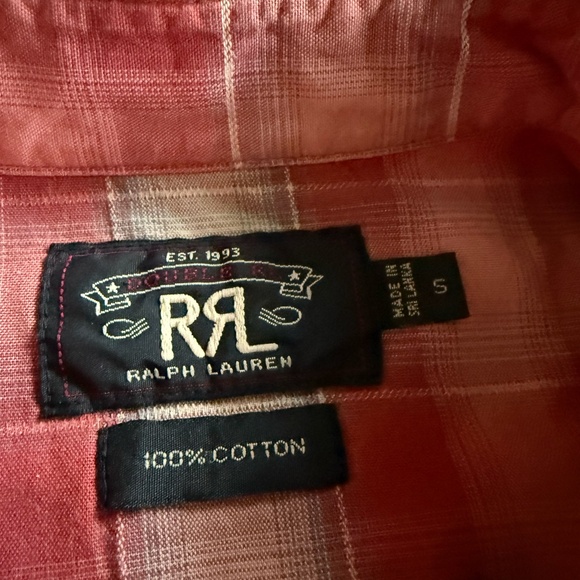 Ralph Lauren Double RL Red Beige Plaid Western Pearl Snap Cowboy Shirt Size Sm - Picture 2 of 5